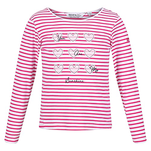 Regatta Unisex Clarabee T-Shirt, Pink Fusion Stripe, 7 Jahre von Regatta