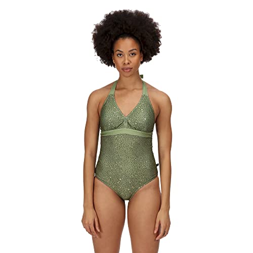 Regatta Unisex Flavia Costume One Piece Swimsuit, Green Fields Abstract Print, 8 von Regatta