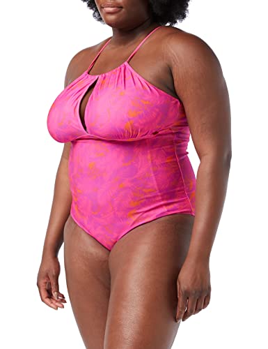 Regatta Unisex Halliday Costume One Piece Swimsuit, Pink Fusion Palm, 16 von Regatta