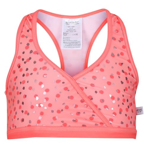 Regatta Unisex Hosanna Swim Bikini Top, Fusion Coral Foil Dot, 5-6 Jahre (110-116) von Regatta