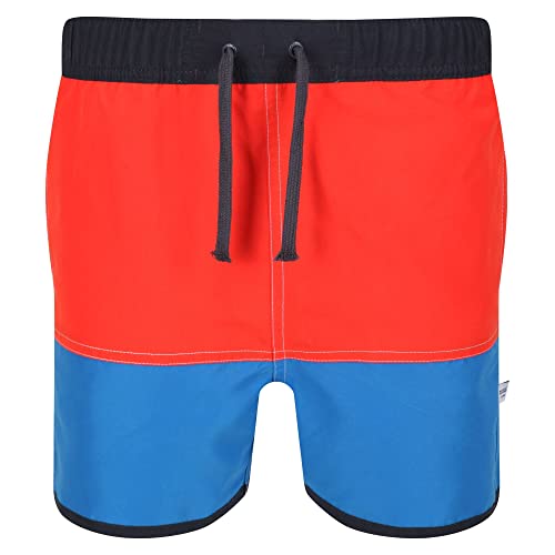 Regatta Unisex Sergio Swim Trunks, Fiery Red/Imperial Blue/India Grey, 11 Years von Regatta