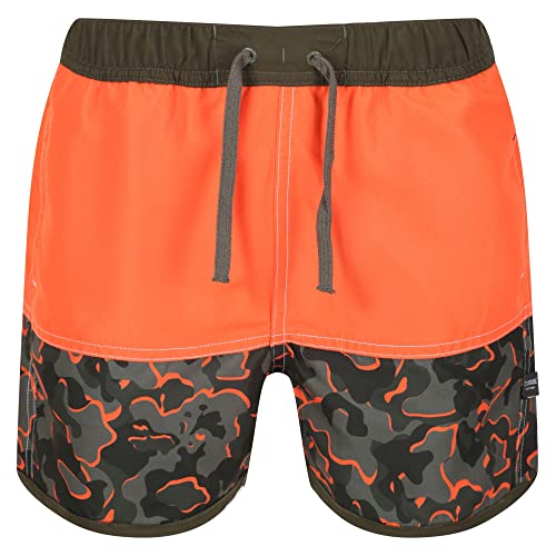 Regatta Unisex Sergio Swim Trunks, Magma/Grape Leaf Camo/Grape Leaf, 15 Years von Regatta