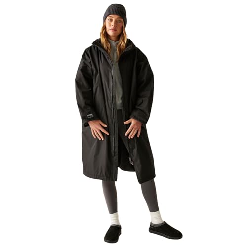 Regatta Wasserdichter Herren-Bademantel für Erwachsene, schwarz / dunkelgrau, L-XL von Regatta