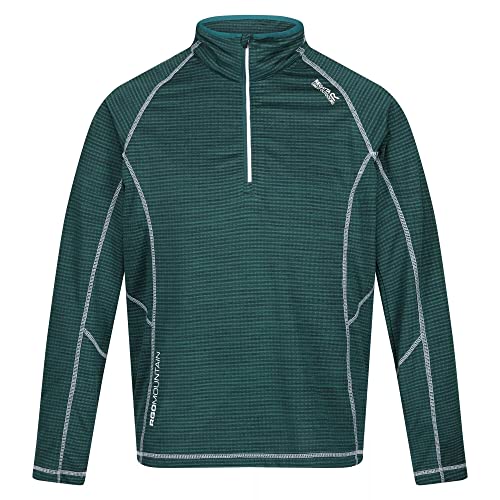 Regatta Yonder Herren-Fleecejacke mit halbem Reißverschluss, schnell trocknend, feuchtigkeitsableitend, Größe XXXL, Pazifikgrün, Grün (Pacific Green), XXXL von Regatta