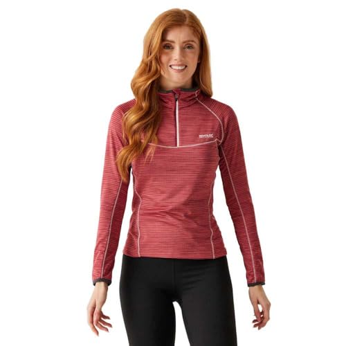 Regatta Yonder II Damen-Fleecejacke mit halbem Reißverschluss, Rot (Rumba Red), 36 von Regatta