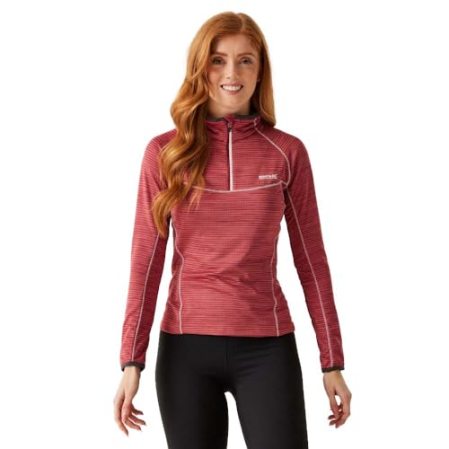 Regatta Yonder II Damen-Fleecejacke mit halbem Reißverschluss, Rot (Rumba Red), 38 von Regatta