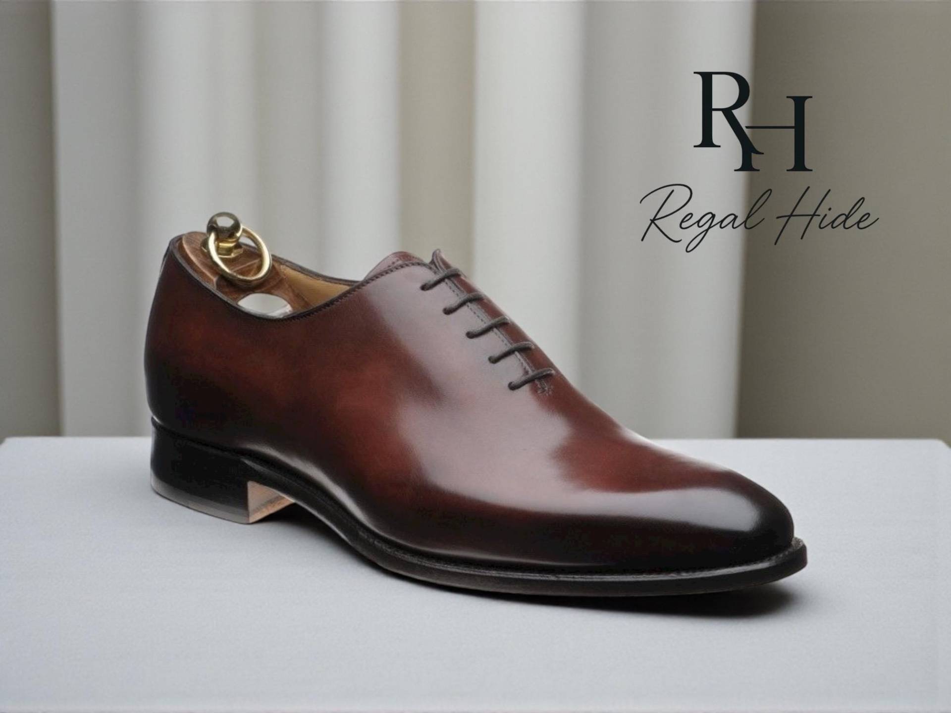 Handgefertigte Braun Handbemalte Patina Oxford Schuhe | Herren von RegelHide