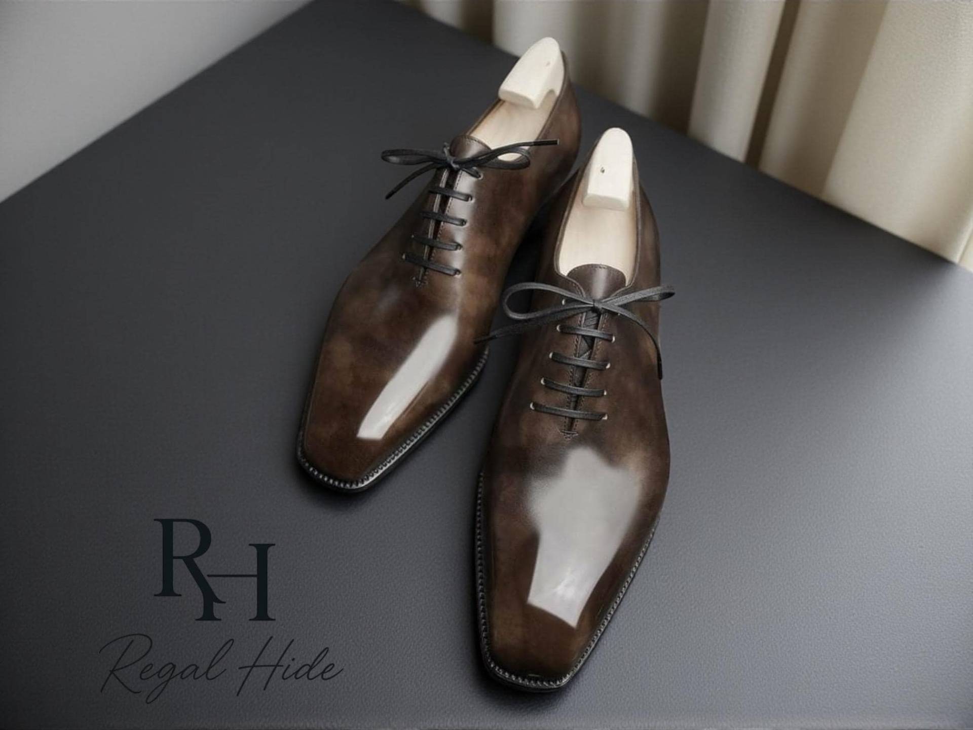 Handgefertigte Braun Patina Leder Oxford Schuhe | Herren-Formelle von RegelHide