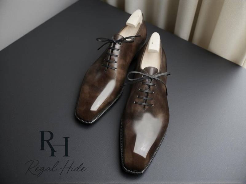 Handgefertigte Braun Patina Leder Oxford Schuhe | Herren-Formelle von RegelHide