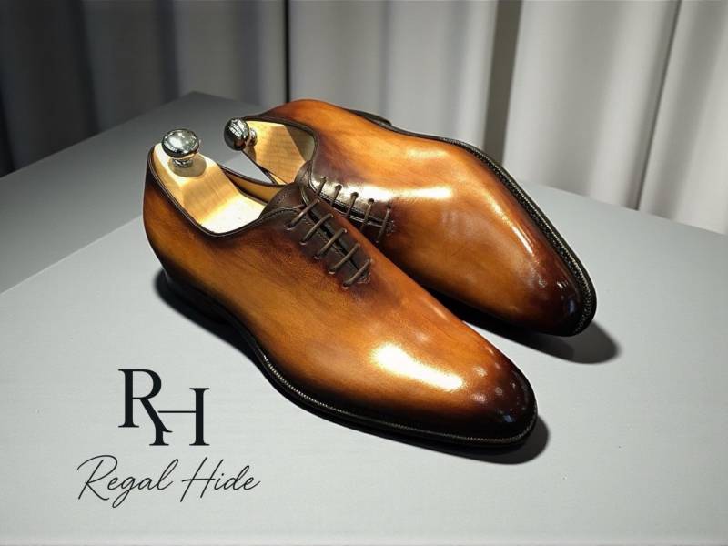 Handgefertigte Braun Patina Leder Oxford Schuhe | Herren von RegelHide