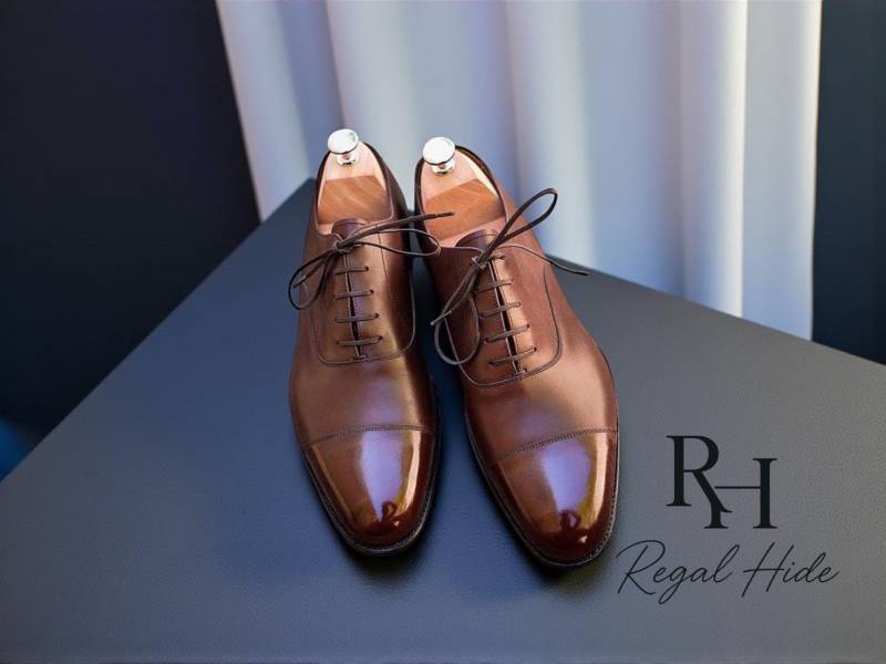 Handgefertigte Braune Leder Oxford Schuhe | Herren von RegelHide