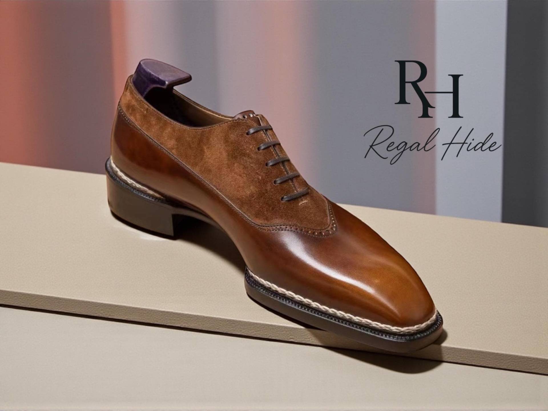 Handgefertigte Braune Wildleder Oxford Schuhe | Herren-Formelle von RegelHide