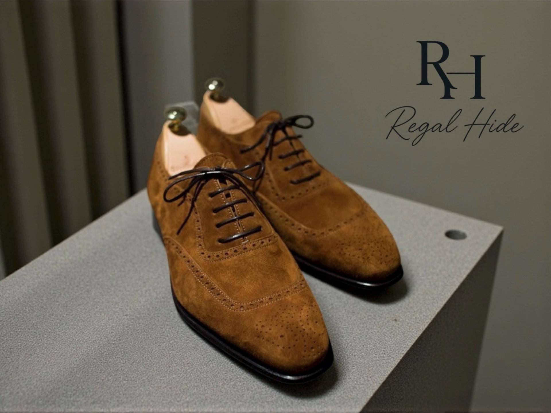 Handgefertigte Braune Wildleder Oxford Schuhe | Trachtenschuhe Aus Echtem Leder von RegelHide