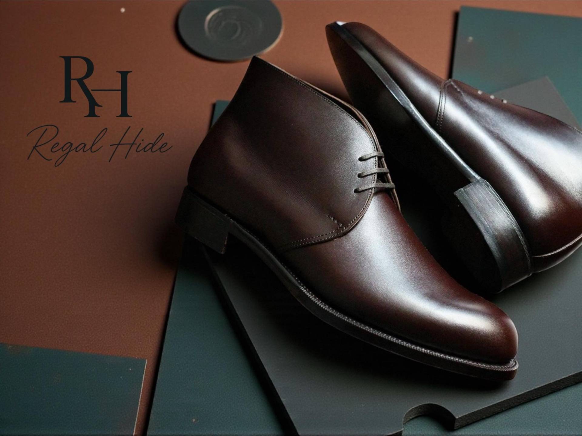 Handgefertigte Chukka-Stiefel Aus Echtem Leder Vintage Style Herrenschuhe von RegelHide