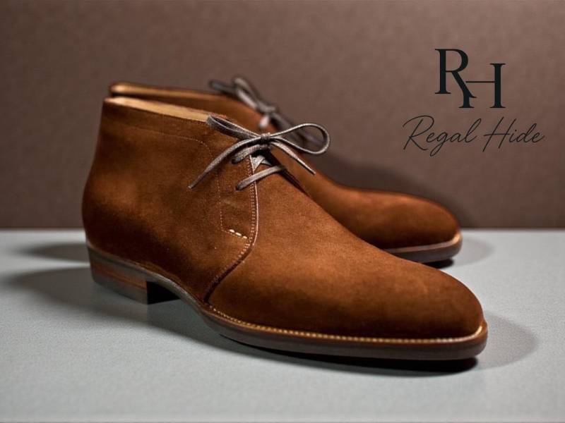 Handgefertigte Echte Wildleder Chukka Boots | Vintage Style Herrenschuhe von RegelHide