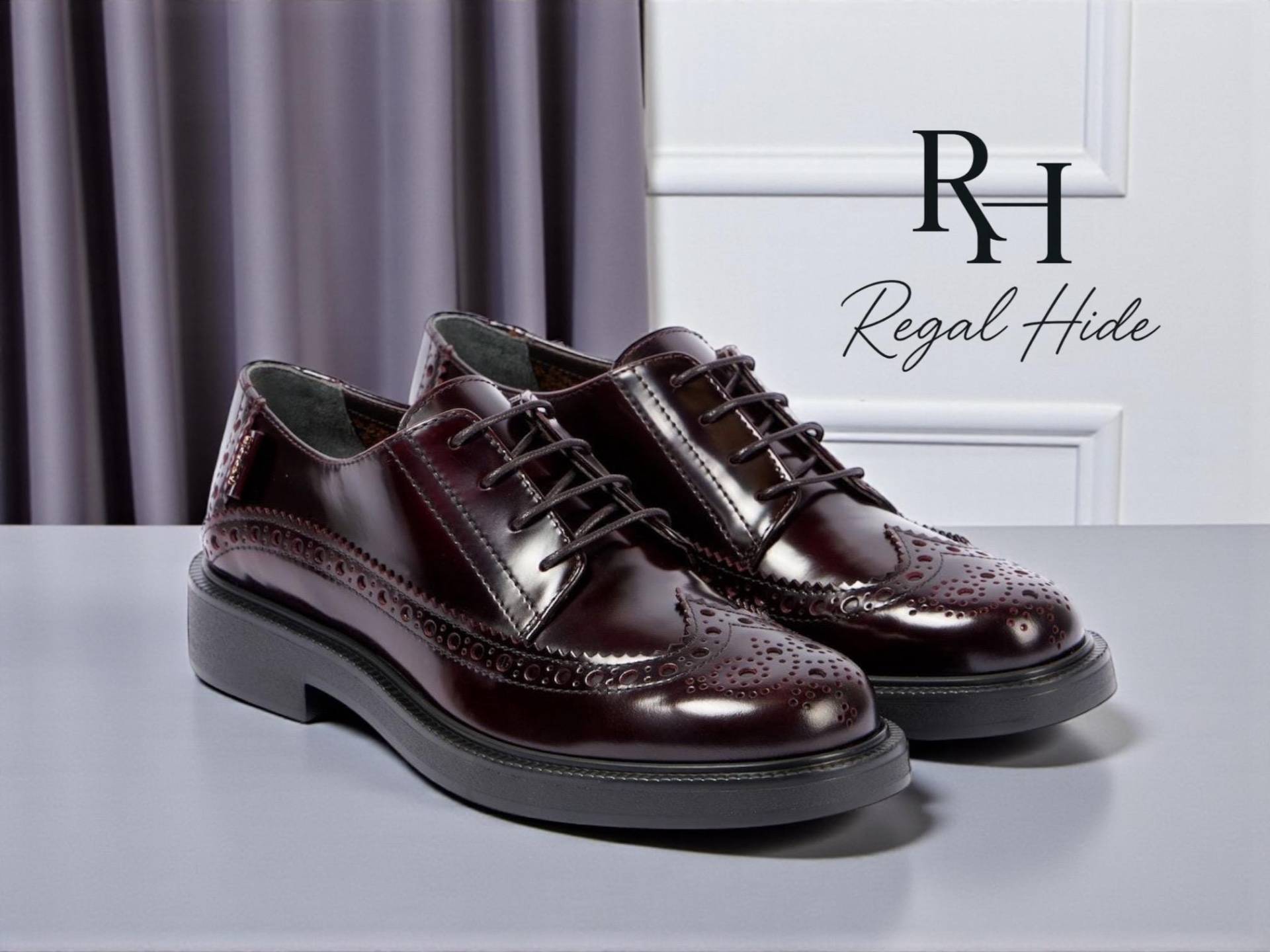 Handgefertigte Leder Derby Brogue Schuhe | Herren-Formelle von RegelHide