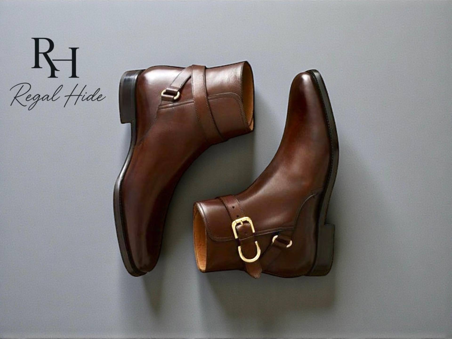 Handgefertigte Luxus Jothpur Lederstiefel Mit Schnalle | Vintage Style Herrenschuhe von RegelHide