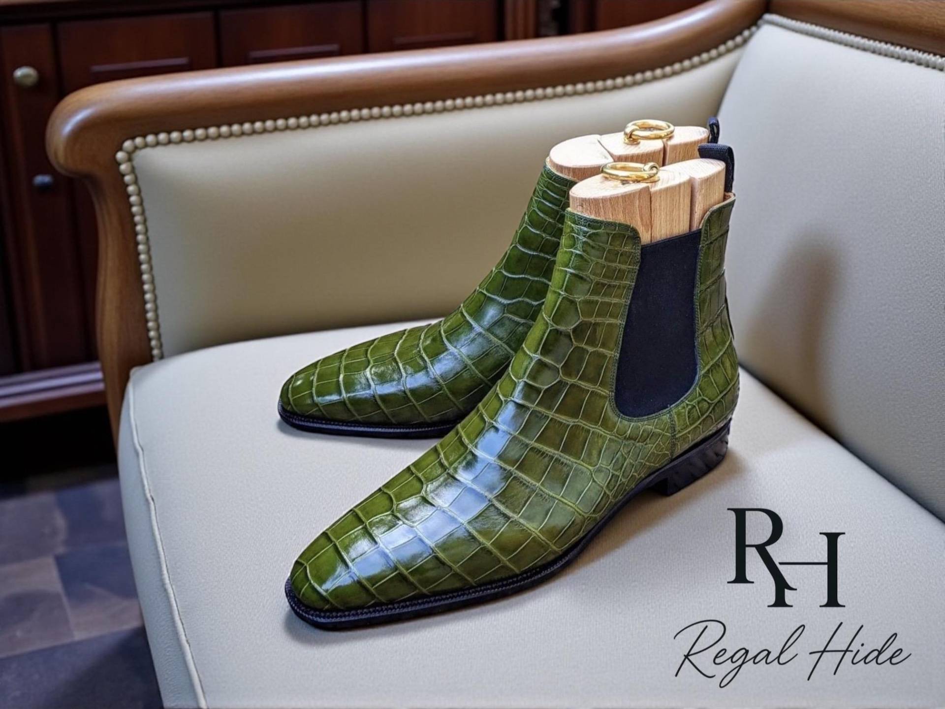 Handgefertigte Luxus Texturierte Lederstiefel | Vintage Style Herrenschuhe von RegelHide