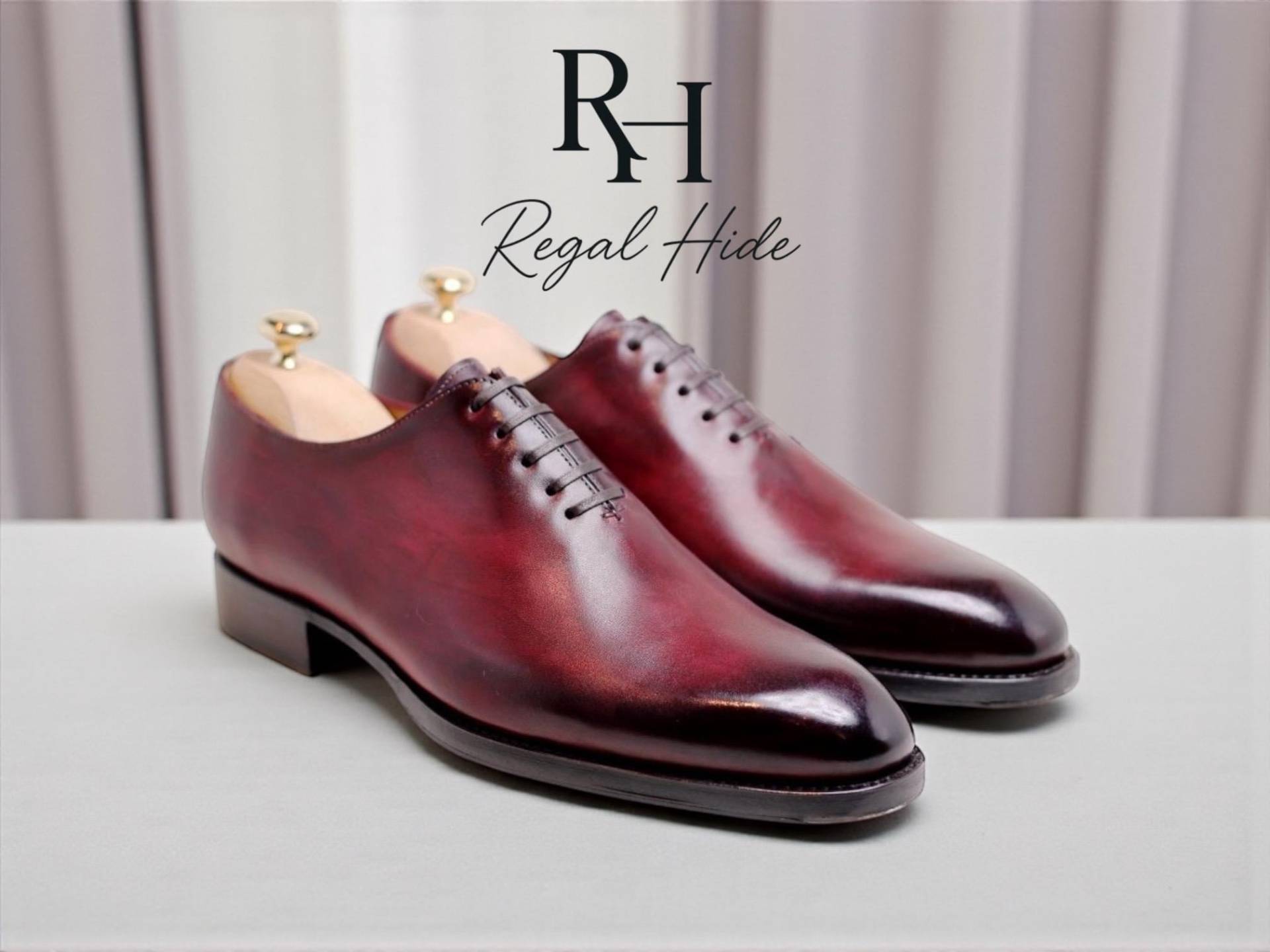 Handgefertigte Rote Oxford-Schuhe Für Herren | Echtes Leder Abendkleid Schuhe von RegelHide
