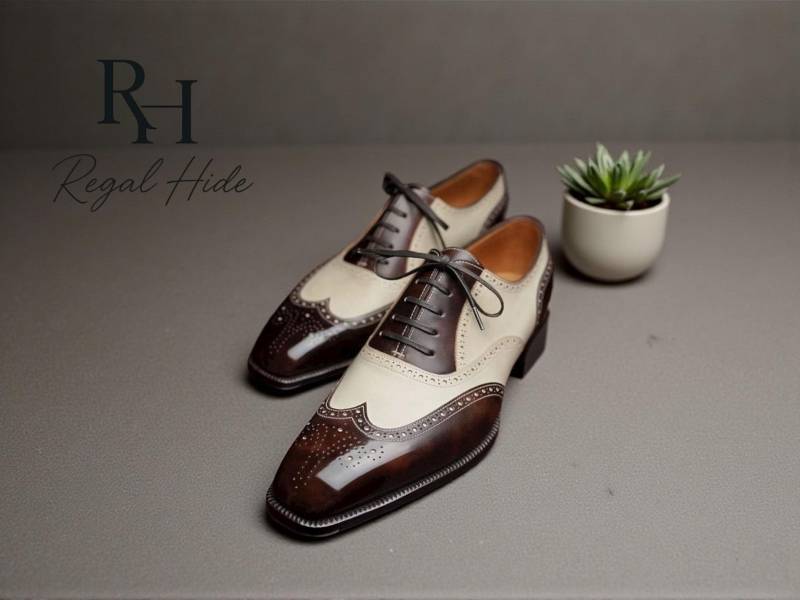 Handgefertigte Zweifarbige Leder Oxford-Schuhe | Herren Kleid Schuhe von RegelHide
