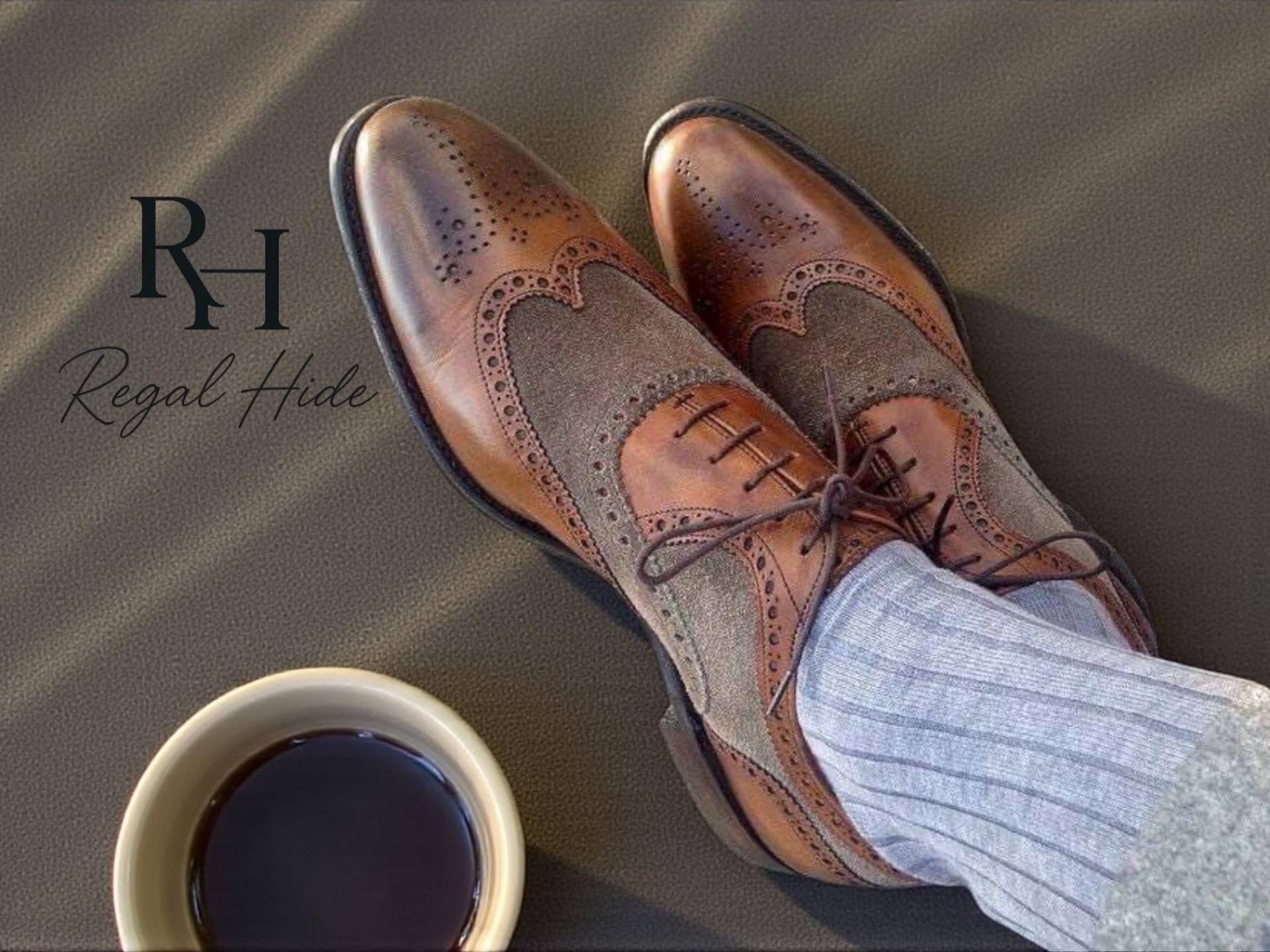 Handgefertigte Zweifarbige Leder Oxford-Schuhe | Herren Schuhe von RegelHide