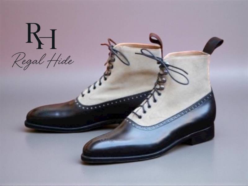 Luxus Handgefertigte Lederstiefel | Vintage Style Herrenkleid Stiefel Langlebige Alltagskleidung von RegelHide