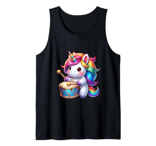 Trommeln Mit Einhorn Für Kinder Tank Top von Regenbogen Einhorn Spielt Trommel Für Kinder