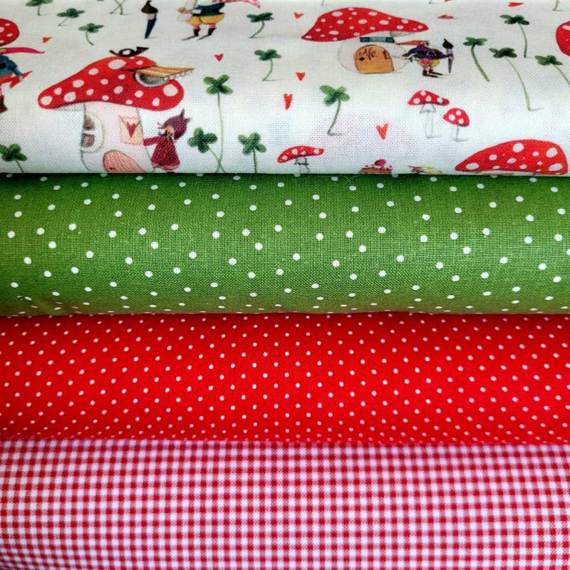 stoffpaket 4 X 25 cm 75 Aus Westfalenstoffe Und Acufactum Für Kleine Nähprojekte, Puppenkleidung, Applikationen, 100% Baumwolle von RegenbogenDesign