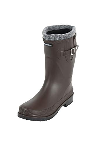 Regenliebe Damen Gummistiefel Pfütze-W warm gefüttert halbhoher Regenstiefel, Farbe:braun, Größe:37 EU von Regenliebe