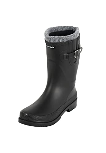 Regenliebe Damen Gummistiefel Pfütze-W warm gefüttert halbhoher Regenstiefel, Farbe:schwarz, Größe:36 EU von Regenliebe