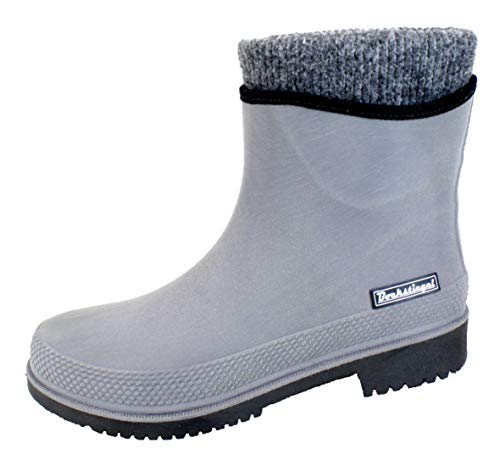 Regenliebe Damen Gummistiefel Pfützenqueen W warm gefüttert Kurzschaft, Farbe:grau, Größe:40 EU von Regenliebe