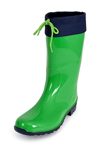 Regenliebe Damen Gummistiefel de Fieselregen Regenstiefel Langschaft, Farbe:hellgrün/dunkelblau, Größe:38 EU von Regenliebe