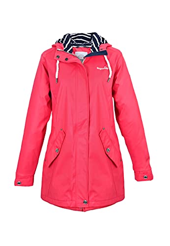 Regenliebe Damen Regenmantel | Friesennerz tailliert | gestreiftes Innenfutter | winddicht und wasserdicht, Größe:46, Farbe:azalea pink von Regenliebe