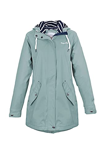 Regenliebe Damen Regenmantel | Friesennerz tailliert | gestreiftes Innenfutter | winddicht und wasserdicht, Größe:48, Farbe:hellblau Regenliebe Damen Regenmantel | Friesennerz tailliert | gestreiftes Innenfutter | winddicht und wasserdicht, Größe:48, Farbe:hellblau von Regenliebe
