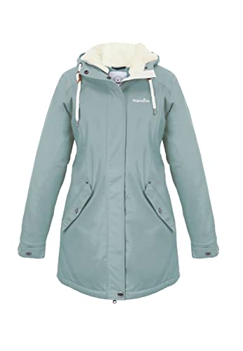 Regenliebe Damen Regenmantel Friesennerz mit Teddyfleece gefüttert, Größe:48, Farbe:hellblau von Regenliebe