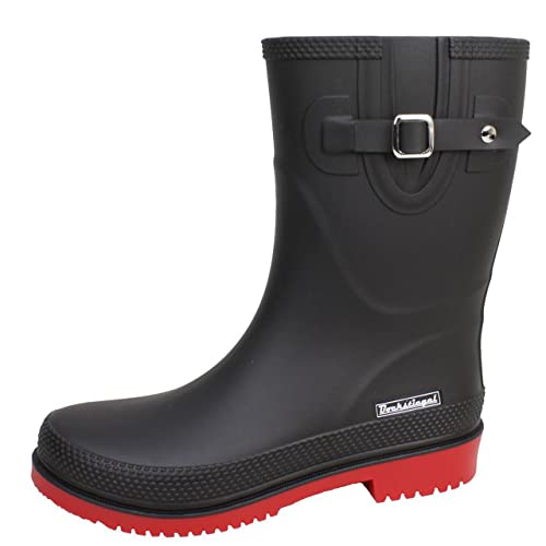 Regenliebe Damen halbhoher Gummistiefel de Pladderregen Regenstiefel, Farbe:schwarz, Größe:39 EU von Regenliebe