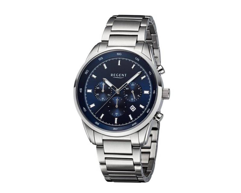 Regent Chronograph Regent Herren Uhr Chronograph Edelstahl BA-756, (1-tlg) von Regent