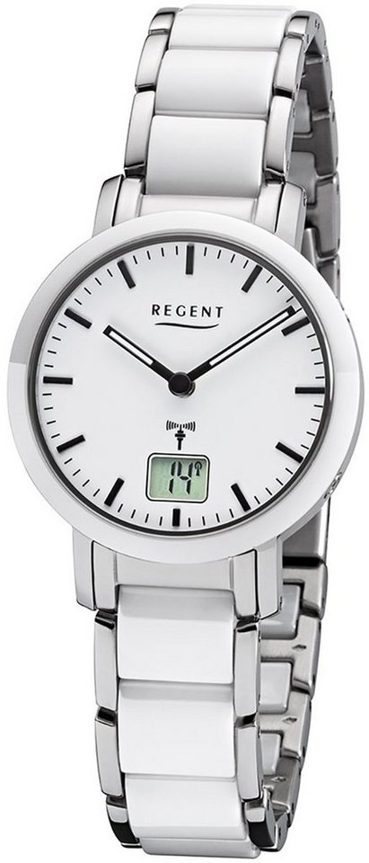 Regent Funkuhr Regent Damen Uhr FR-264 Metall Funk, (Funkuhr), Damen Funkuhr rund, klein (ca. 30mm), Metallarmband von Regent