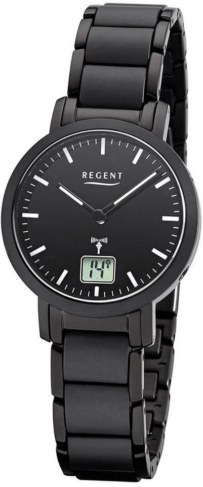 Regent Funkuhr Regent Damen Uhr FR-266 Metall Funkwerk, (Funkuhr), Damen Funkuhr rund, klein (ca. 30mm), Metallarmband von Regent