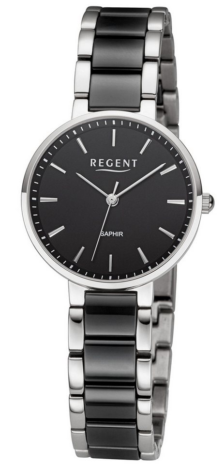 Regent Keramikuhr Edelstahl IPG Sanfter Glanz Damenuhren, Feine Minuterie von Regent