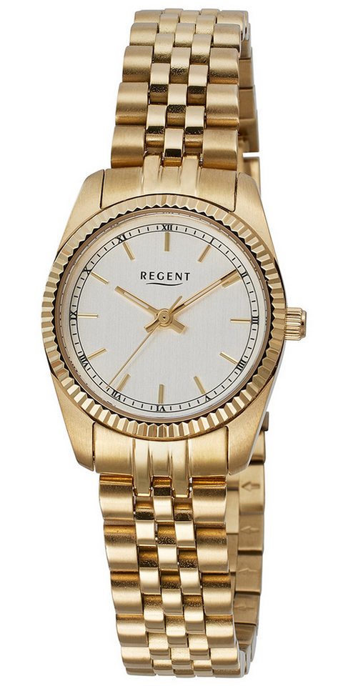 Regent Quarzuhr Damenuhr F1597, geriffelte Lünette von Regent