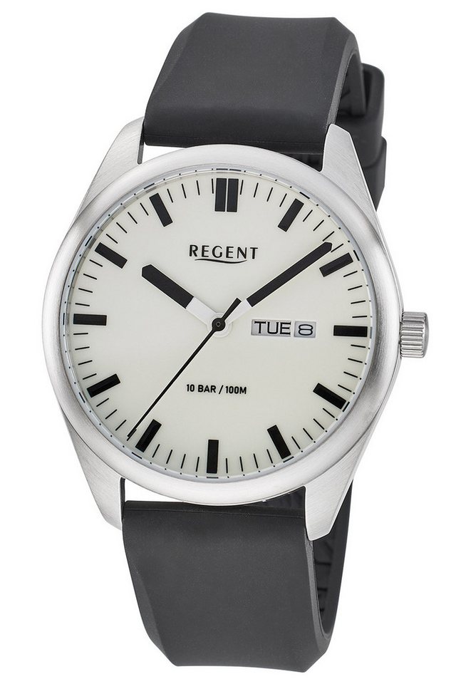 Regent Quarzuhr F-1588 Gut Ablesbar Edelstahl/Grau von Regent