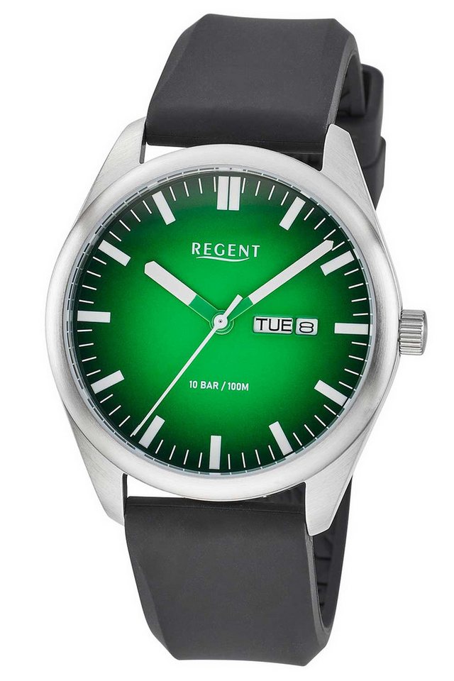 Regent Quarzuhr F-1589 Gut Ablesbar Edelstahl/Grün von Regent