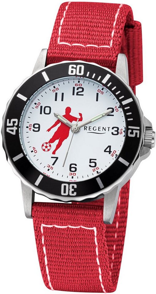Regent Quarzuhr F1376 - 3246.79.18, Armbanduhr, Kinderuhr, Jungen, Fußball, Geschenkidee von Regent
