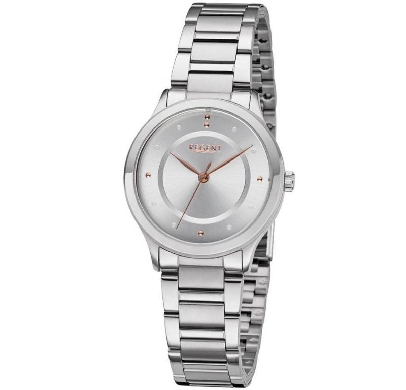 Regent Quarzuhr REGENT Damen Armbanduhr 03P28FB-01B silber D. 31 mm Stahlband silber von Regent