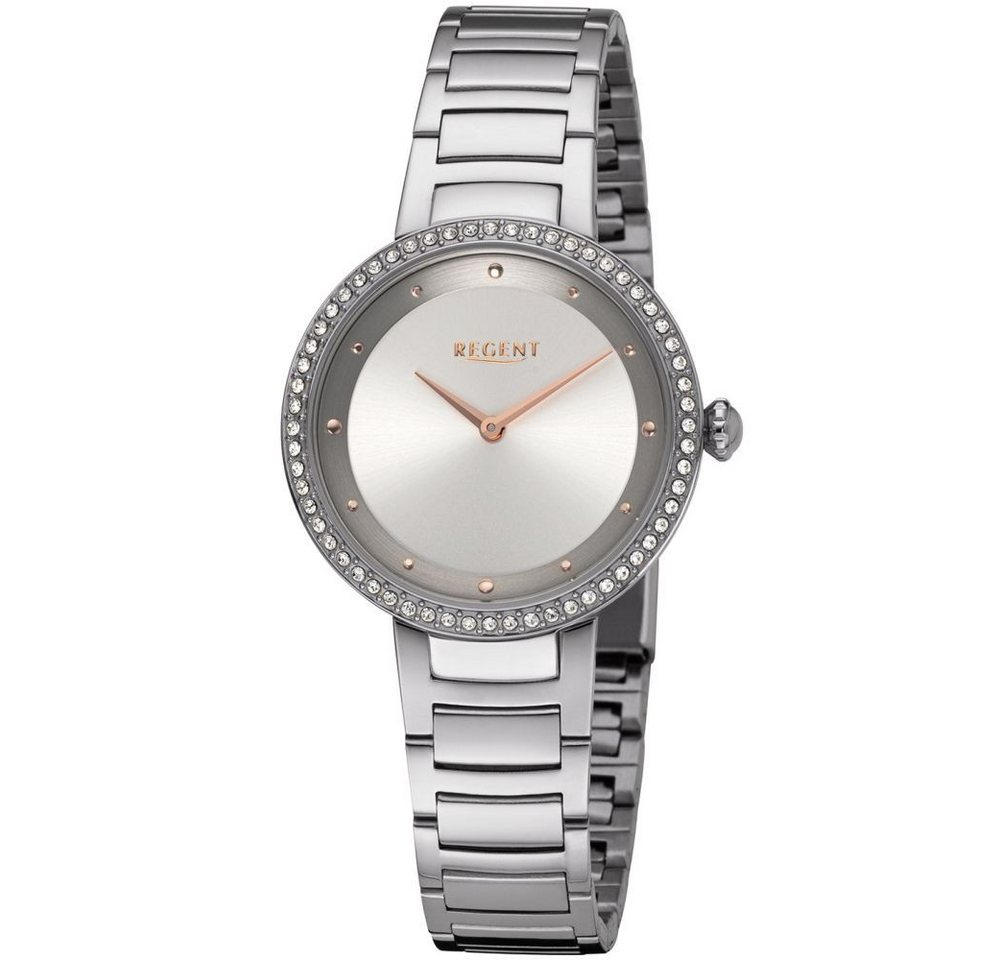 Regent Quarzuhr REGENT Damen Armbanduhr 03U91FB02-A bicolor D. 33 mm Edelstahlband von Regent