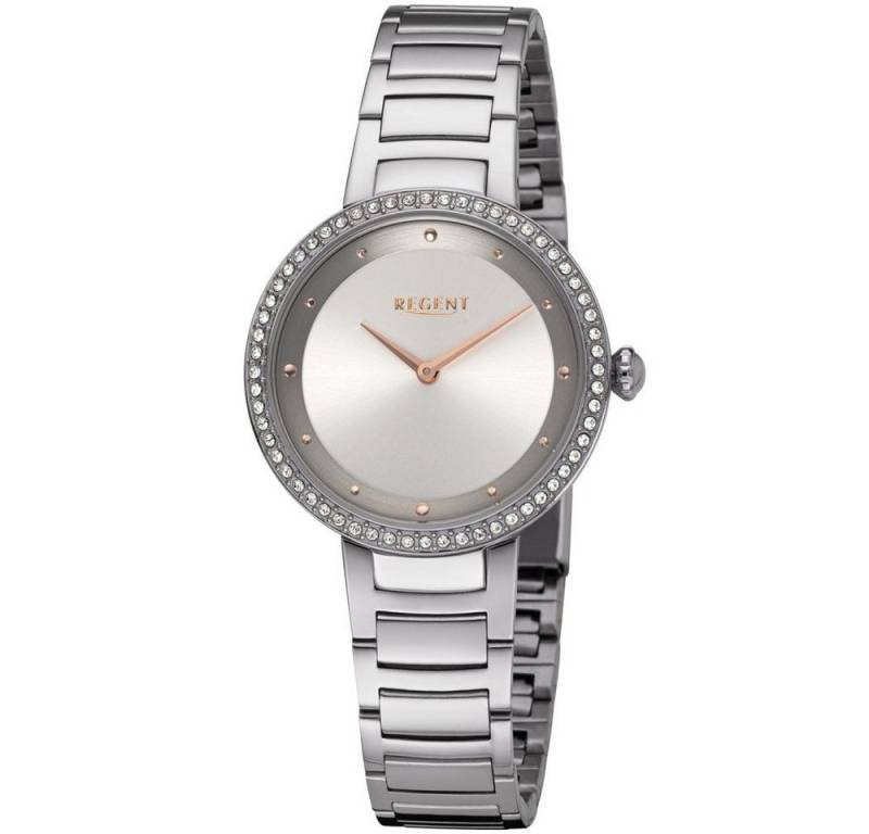 Regent Quarzuhr REGENT Damen Armbanduhr 03U91FB02-A bicolor D. 33 mm Edelstahlband von Regent