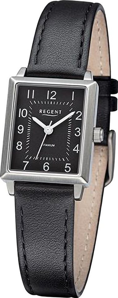 Regent Quarzuhr Regent Damen Armbanduhr Analog, (Analoguhr), Damen Armbanduhr rund, extra groß (ca. 20x29mm), Lederarmband von Regent