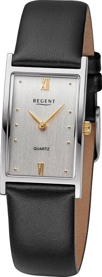 Regent Quarzuhr Regent Damen Armbanduhr Analog, (Analoguhr), Damen Armbanduhr rund, extra groß (ca. 21x30mm), Lederarmband von Regent