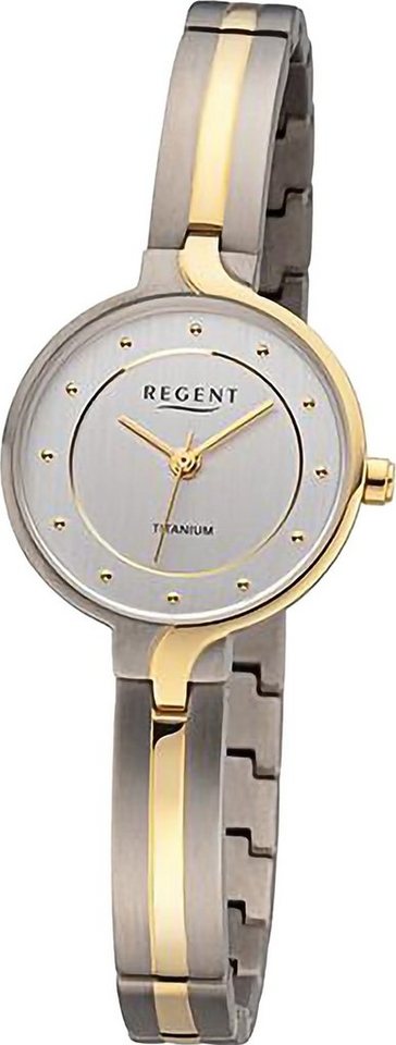 Regent Quarzuhr Regent Damen Armbanduhr Analog, (Analoguhr), Damen Armbanduhr rund, extra groß (ca. 26mm), Metallarmband von Regent